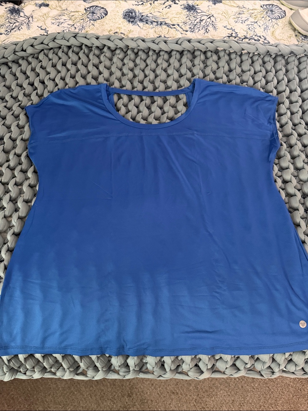Livi Active Short Sleeve Scoop Neck Top - Royal Blue